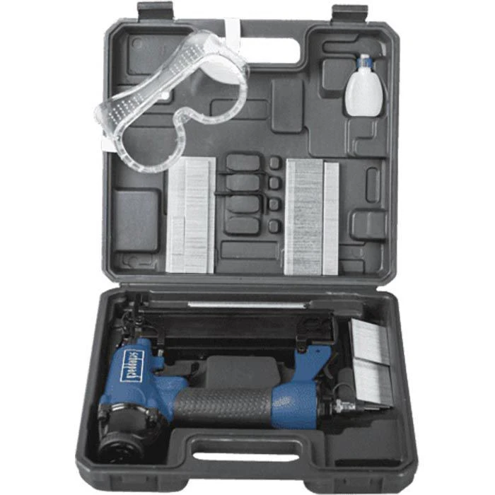 Scheppach Drucklufttacker 7906100715, 2 In 1, Für Klammern 16-40mm, Nägel 15-50mm, Inkl. Koffer 4 Scheppach Drucklufttacker 7906100715, 2 In 1, Für Klammern 16-40mm, Nägel 15-50mm, Inkl. Koffer – Bild 2
