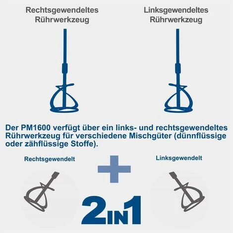 Scheppach Handrührwerk 1600W Rührgerät 55cm Mörtelrührer PM1600 Ø14cm 5 Scheppach Handrührwerk 1600W Rührgerät 55cm Mörtelrührer PM1600 Ø14cm – Bild 3