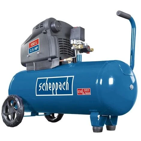 Scheppach Doppelzylinder Druckluft Kompressor HC105DC 100L Ölfrei 10 Bar 2,5 PS 4 Scheppach Doppelzylinder Druckluft Kompressor HC105DC 100L Ölfrei 10 Bar 2,5 PS – Bild 2