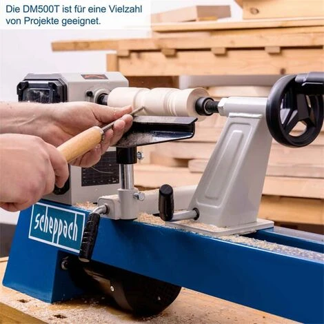 Scheppach DM500T Drechselbank Drechselmaschine Drehbank 500mm + Zubehör 7 Scheppach DM500T Drechselbank Drechselmaschine Drehbank 500mm + Zubehör – Bild 5