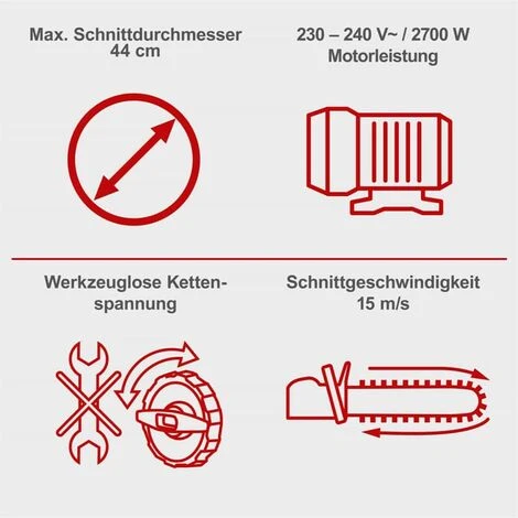 Scheppach Elektro-Kettensäge CSE2700 Schwertlänge 45,5 Cm 18 Kette 2,7 KW 5 Scheppach Elektro-Kettensäge CSE2700 Schwertlänge 45,5 Cm 18 Kette 2,7 KW – Bild 3