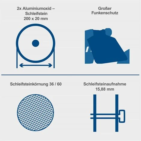 Scheppach Doppelschleifer SM200L 200mm Schleifmaschine Schleifbock 500Watt 230V 4 Scheppach Doppelschleifer SM200L 200mm Schleifmaschine Schleifbock 500Watt 230V – Bild 2