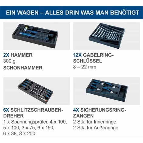 Scheppach TW1000 Premium Werkstattwagen Gefüllt Inkl. 263tlg. Werkzeugset 6 Scheppach TW1000 Premium Werkstattwagen Gefüllt Inkl. 263tlg. Werkzeugset – Bild 4