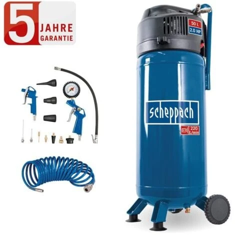 Scheppach Druckluft Kompressor 50L Luftkompressor 10bar 2PS + 13tlg. Set HC51V/VC52 3 Scheppach Druckluft Kompressor 50L Luftkompressor 10bar 2PS + 13tlg. Set HC51V/VC52