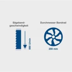 Scheppach Bandsäge BASA1 Professional + Sägeband Bis Breite/Höhe 195/100mm Holz -Scheppach 44415971 4
