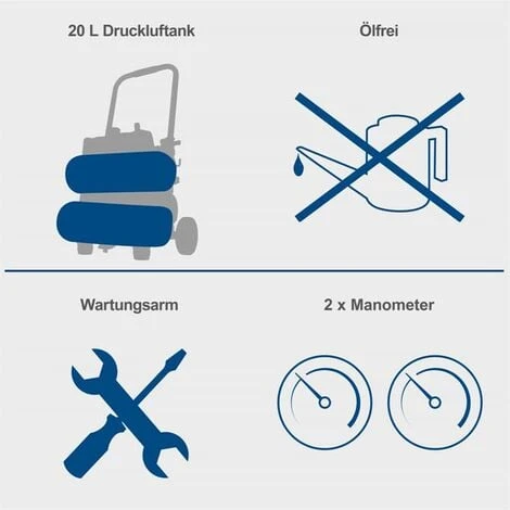 Scheppach Ultra Silent Ölfrei Kompressor HC20Si Twin Flüster Leise Doppeltank 5 Scheppach Ultra Silent Ölfrei Kompressor HC20Si Twin Flüster Leise Doppeltank – Bild 3