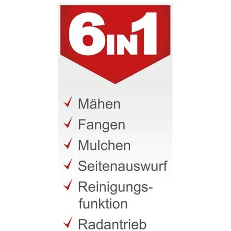 Scheppach Benzin Rasenmäher MS173-51 4,1PS 6in1 Mit Antrieb Breite 51cm 0,6 L Öl 4 Scheppach Benzin Rasenmäher MS173-51 4,1PS 6in1 Mit Antrieb Breite 51cm 0,6 L Öl – Bild 2