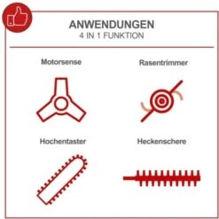 Scheppach 4IN1 Benzin Motorsense MT33P Hochentaster Heckenschere Kettensäge -Scheppach 48838630 3