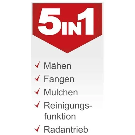 Scheppach Benzin Rasenmäher MS132-42 3,3PS 5in1 Mit Antrieb Breite 42cm 0,6 L Öl 4 Scheppach Benzin Rasenmäher MS132-42 3,3PS 5in1 Mit Antrieb Breite 42cm 0,6 L Öl – Bild 2
