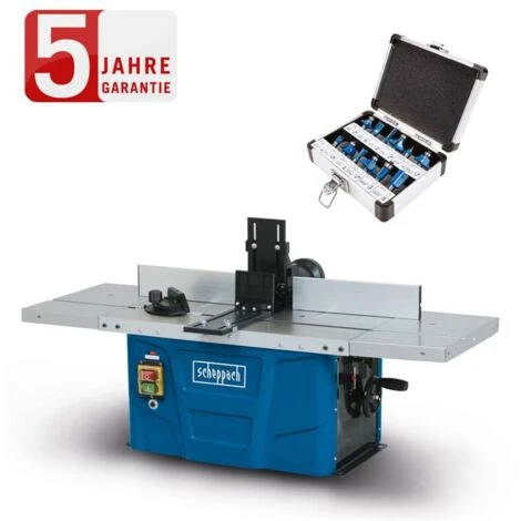 Scheppach Tischfräsmaschine HF50 Bis Max.40mm Spindelhöhe 12-teiliges Fräserset 3 Scheppach Tischfräsmaschine HF50 Bis Max.40mm Spindelhöhe 12-teiliges Fräserset