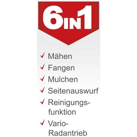 Scheppach Benzin Rasenmäher MS200-51VS 6IN1 5,2 PS Schnittbreite 51 Cm 65L + Öl 4 Scheppach Benzin Rasenmäher MS200-51VS 6IN1 5,2 PS Schnittbreite 51 Cm 65L + Öl – Bild 2