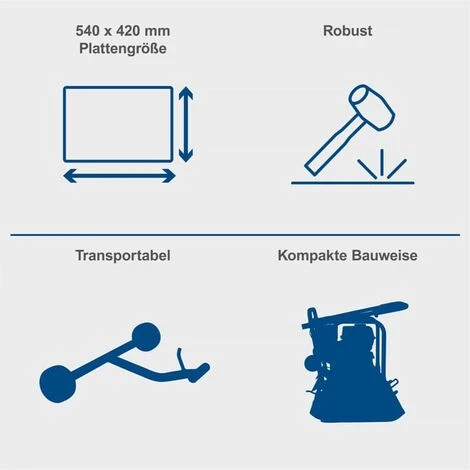 Scheppach Benzin Rüttelplatte HP2300S 5,6PS 23kN Fahrvorrichtung Gummimatte 6 Scheppach Benzin Rüttelplatte HP2300S 5,6PS 23kN Fahrvorrichtung Gummimatte – Bild 4