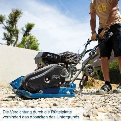 Scheppach Benzin Rüttelplatte HP2300S 5,6PS 23kN Fahrvorrichtung Gummimatte 7 Scheppach Benzin Rüttelplatte HP2300S 5,6PS 23kN Fahrvorrichtung Gummimatte – Bild 5