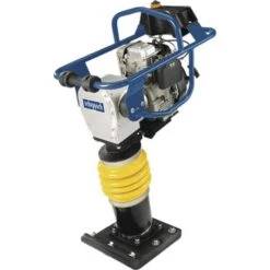 Scheppach Vibrationsstampfer VS1000, Benzin, 10 KN Verdichtungsdruck, 80 Kg, Inkl. Fahrwerk