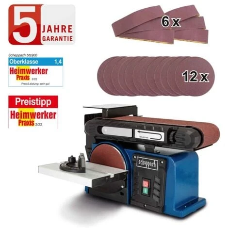 Scheppach Band- Und Tellerschleifer BTS900 150mm Weiterentwicklung BTS800 18tlg. 3 Scheppach Band- Und Tellerschleifer BTS900 150mm Weiterentwicklung BTS800 18tlg.