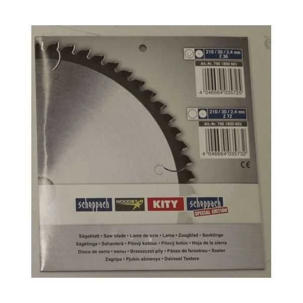 SCHEPPACH HW Kreissägeblatt Ø210x30x2,4x1,6 Mm Z36 5 SCHEPPACH HW Kreissägeblatt Ø210x30x2,4x1,6 Mm Z36 – Bild 3