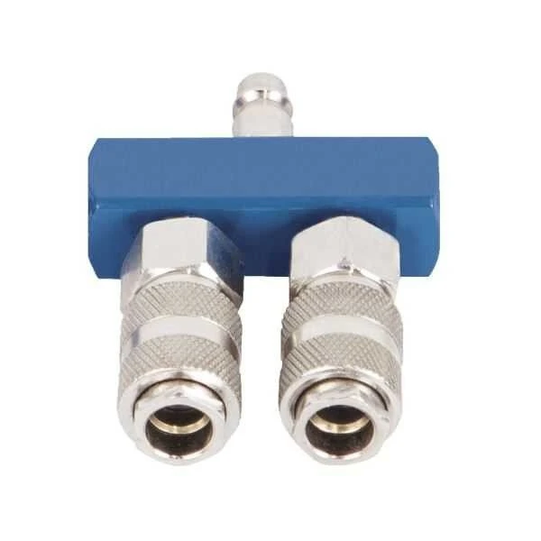 SCHEPPACH 2-Wege Druckluftverteiler Für Druckluftschnellkupplungen 3 SCHEPPACH 2-Wege Druckluftverteiler Für Druckluftschnellkupplungen