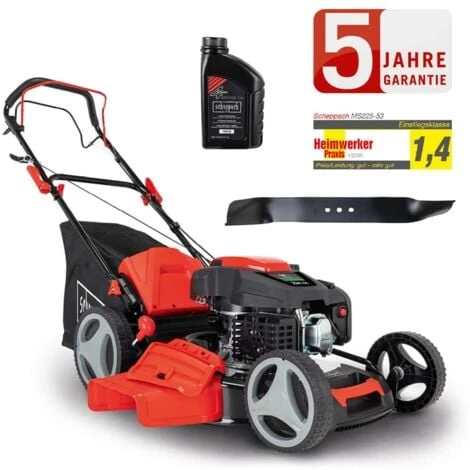 Scheppach Benzin Rasenmäher MS225-53 7PS Mit Antrieb Breite 53cm + Öl + 2.Messer 3 Scheppach Benzin Rasenmäher MS225-53 7PS Mit Antrieb Breite 53cm + Öl + 2.Messer