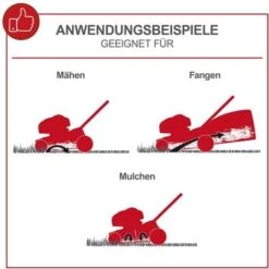 Scheppach Benzin Rasenmäher MS132-42 5in1 3,3PS Mit Antrieb 42cm + Öl +2. Messer -Scheppach 87996351 3