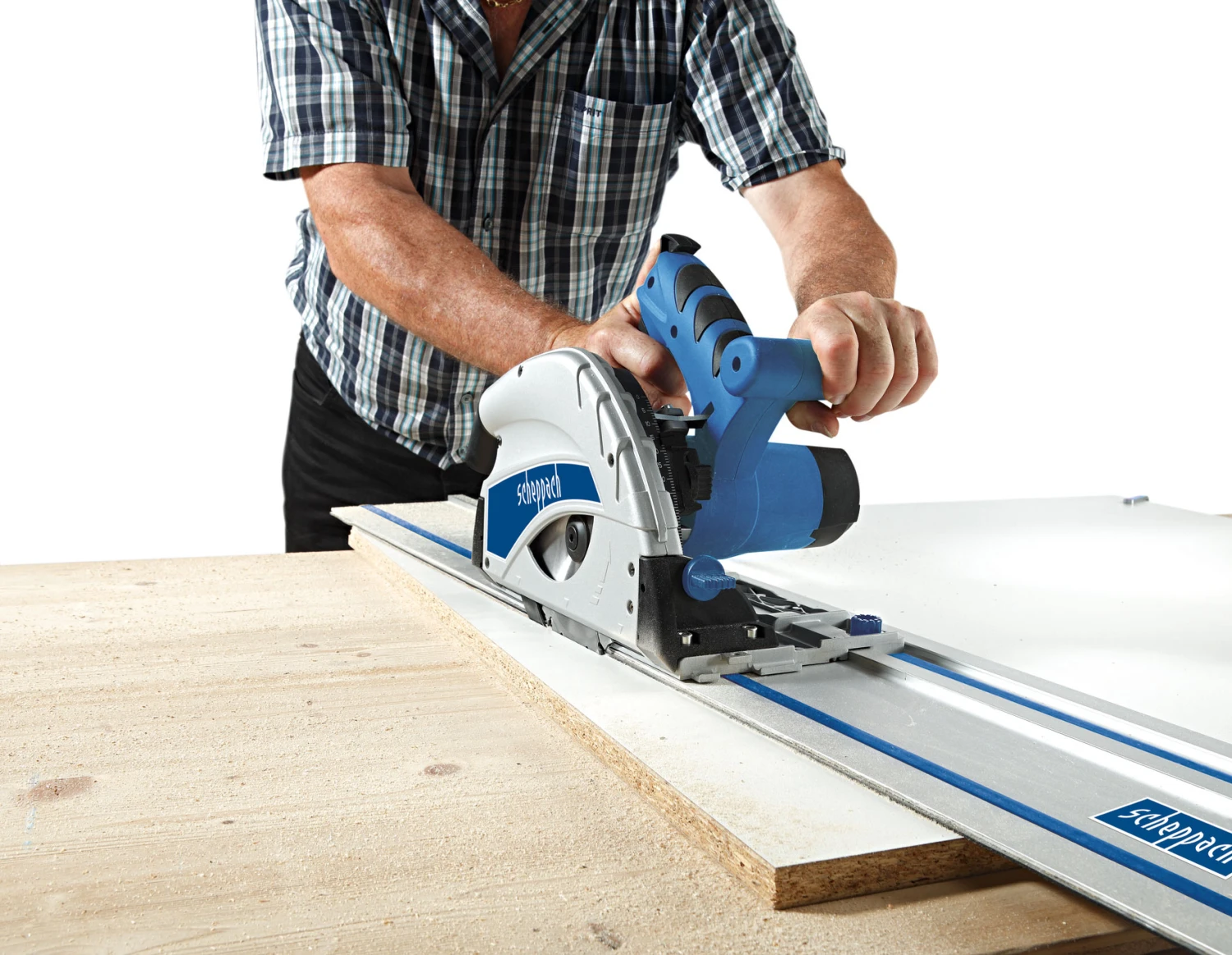 Scheppach Handkreissäge / Tauchsäge PL55 + Schiene 1200W Ø 160mm 10 Scheppach Handkreissäge / Tauchsäge PL55 + Schiene 1200W Ø 160mm – Bild 8