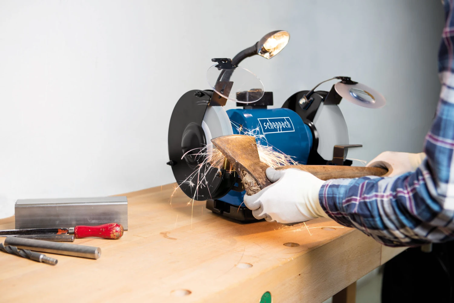 Scheppach Doppelschleifer BG200 550W 4 Scheppach Doppelschleifer BG200 550W – Bild 2