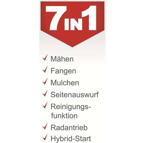 Scheppach Benzin Rasenmäher MS150-46E 3,7PS 7IN1 Mit Antrieb Breite 46cm 55L 5 Scheppach Benzin Rasenmäher MS150-46E 3,7PS 7IN1 Mit Antrieb Breite 46cm 55L – Bild 3