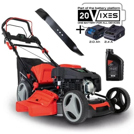 Scheppach Benzin Rasenmäher MS225-53E 7PS Mit Antrieb E-Start 53cm +Öl +2.Messer 4 Scheppach Benzin Rasenmäher MS225-53E 7PS Mit Antrieb E-Start 53cm +Öl +2.Messer – Bild 2