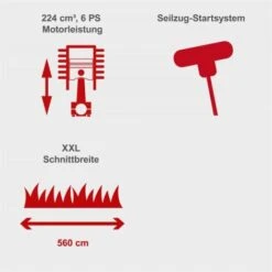 Scheppach Benzin Rasenmäher MS225-56 7PS 6IN1 Schnittbreite 56cm + 0,6 L Öl -Scheppach 95444355 5