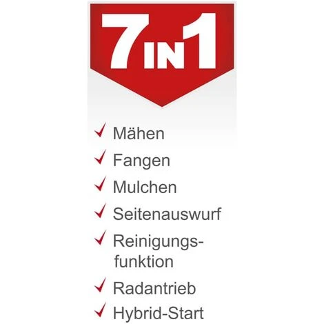 Scheppach Benzin-Rasenmäher MS173-51E 4,1PS- Radantrieb Hybrid-Start Akku +Lader 4 Scheppach Benzin-Rasenmäher MS173-51E 4,1PS- Radantrieb Hybrid-Start Akku +Lader – Bild 2