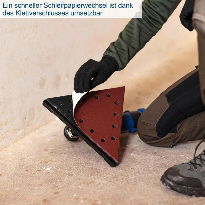 Scheppach Schleifpapier 7903800603 Körnung 120 Set, Delta 280m, 10 Blätter, Für Wände, Decken Und Holz 4 Scheppach Schleifpapier 7903800603 Körnung 120 Set, Delta 280m, 10 Blätter, Für Wände, Decken Und Holz – Bild 2
