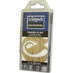 Scheppach Dekupiersägeblätter Universal-Set Holz, 60 Stück, Ohne Querstift, Länge 133mm