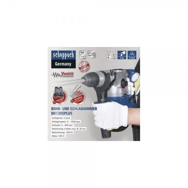 SCHEPPACH Bohrhammer DH1300Plus Mit SDS-Plus Aufnahme 11 SCHEPPACH Bohrhammer DH1300Plus Mit SDS-Plus Aufnahme – Bild 9
