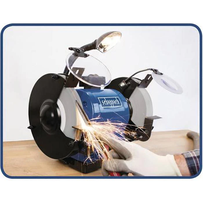 Scheppach Doppelschleifmaschine BG200, 550 Watt, Grob- Und Feinschleifstein 200 Mm Ø 4 Scheppach Doppelschleifmaschine BG200, 550 Watt, Grob- Und Feinschleifstein 200 Mm Ø – Bild 2