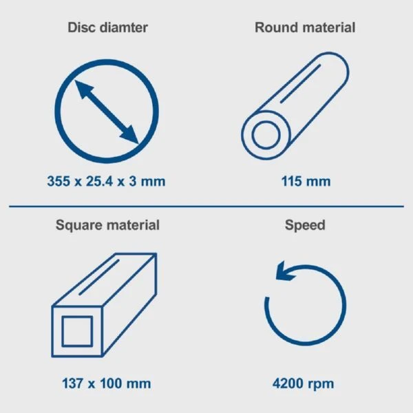 Scheppach Metall-Trennschneider 355 Mm MT150 2600 W Motor 15 Scheppach Metall-Trennschneider 355 Mm MT150 2600 W Motor – Bild 13