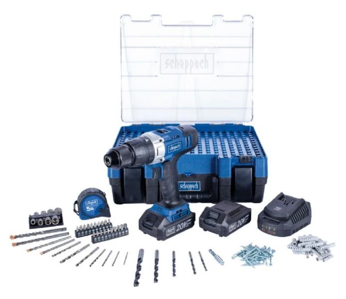 Scheppach Schrauber DTB 20 ProS Mit Akku Ladegerät Und Zubehörset 3 Scheppach Schrauber DTB 20 ProS Mit Akku Ladegerät Und Zubehörset