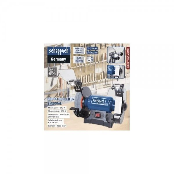 SCHEPPACH Doppelschleifer SM200AL Mit LED 230-240V 50Hz 200mm 8 SCHEPPACH Doppelschleifer SM200AL Mit LED 230-240V 50Hz 200mm – Bild 6