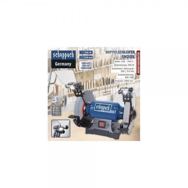 SCHEPPACH Doppelschleifer SM200L Mit LED 230-240V 500W 200mm 6 SCHEPPACH Doppelschleifer SM200L Mit LED 230-240V 500W 200mm – Bild 4