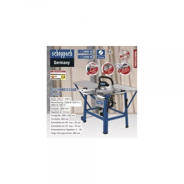 SCHEPPACH Tischkreissäge TS310 400V 50Hz 2800W 315mm 6 SCHEPPACH Tischkreissäge TS310 400V 50Hz 2800W 315mm – Bild 4